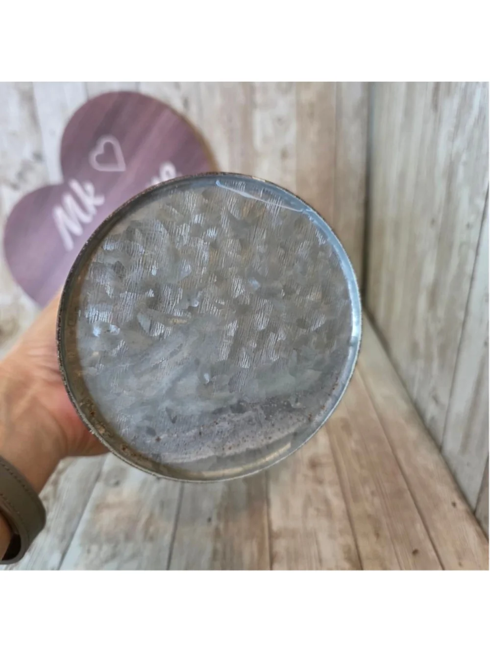 Light Blue/Gray Farmhouse Rustic Metal Pitcher Vase NWOT